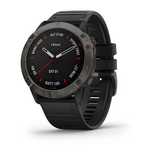Garmin Fenix 6X Sapphire серый DLC с черным ремешком