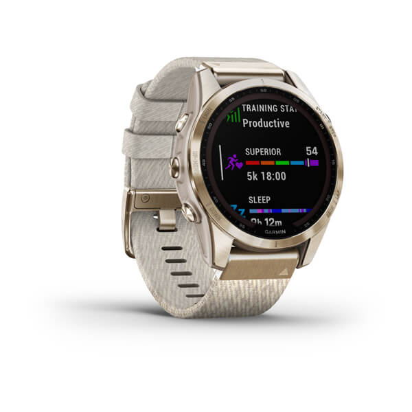 Garmin Fenix 7s Sapphire Solar титановый кремовый с нейлоновым ремешком