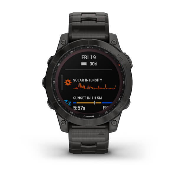 Garmin Fenix 7 Sapphire Solar титановый угольно-серый DLC с угольно-серым титановым DLC браслетом