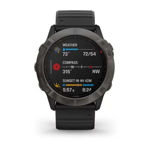 Garmin Fenix 6X Sapphire серый DLC с черным ремешком