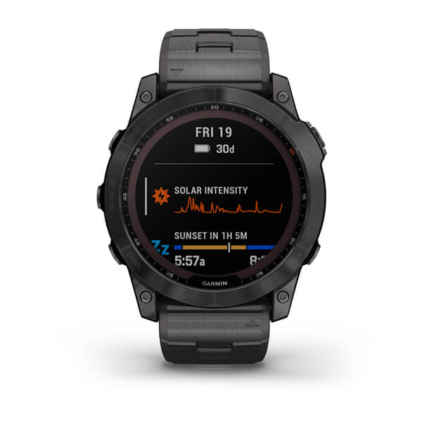 Garmin Fenix 7X Sapphire Solar титановый угольно-серый DLC с угольно-серым титановым DLC браслетом