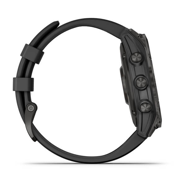 Garmin Fenix 7 Sapphire Solar титановый серый DLC с черным ремешком