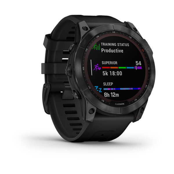 Garmin Fenix 7X Sapphire Solar титановый черный DLC с силиконовым ремешком