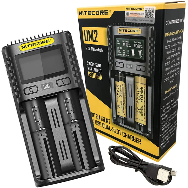 Зарядное устройство NITECORE UM2 18650 21700 на 2*АКБ