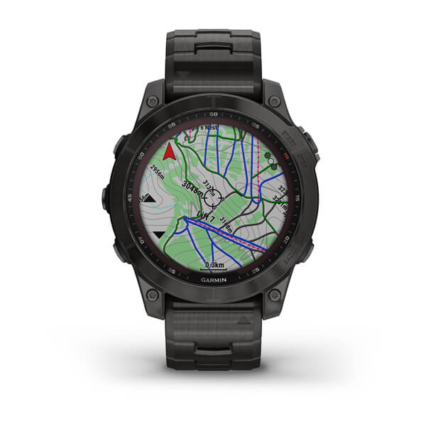 Garmin Fenix 7 Sapphire Solar титановый угольно-серый DLC с угольно-серым титановым DLC браслетом