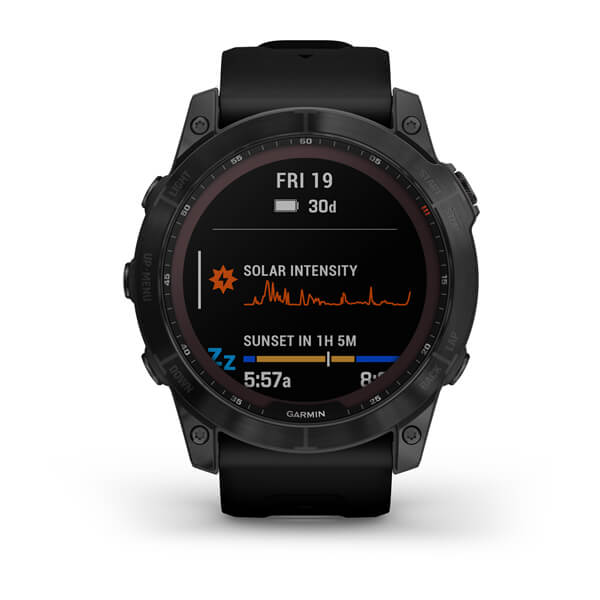 Garmin Fenix 7X Sapphire Solar титановый черный DLC с силиконовым ремешком